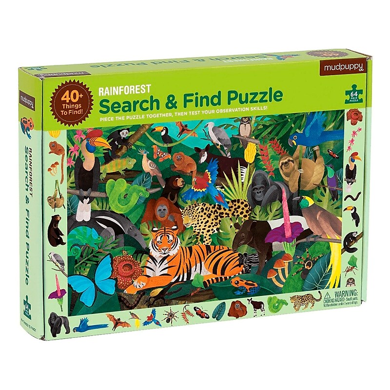 Mudpuppy Rainforest 64-Piece Search and Find Puzzle (9780735351967) image 1
