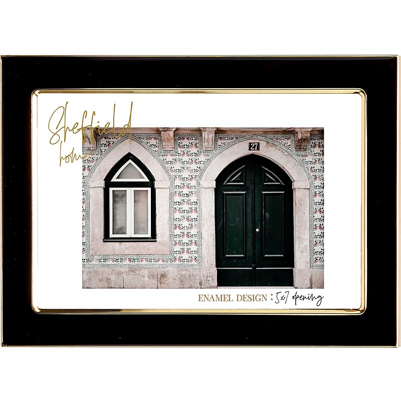 SHEFFIELD HOME Metal Picture Frame, Black/Gold (7E86-57A BKG) image 1