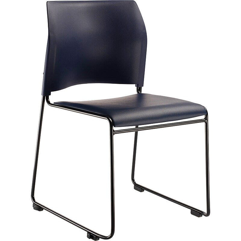 National Public Seating 8700 Series Vinyl Cafetorium Stacking Chair, Black (8710-11-10) image 1