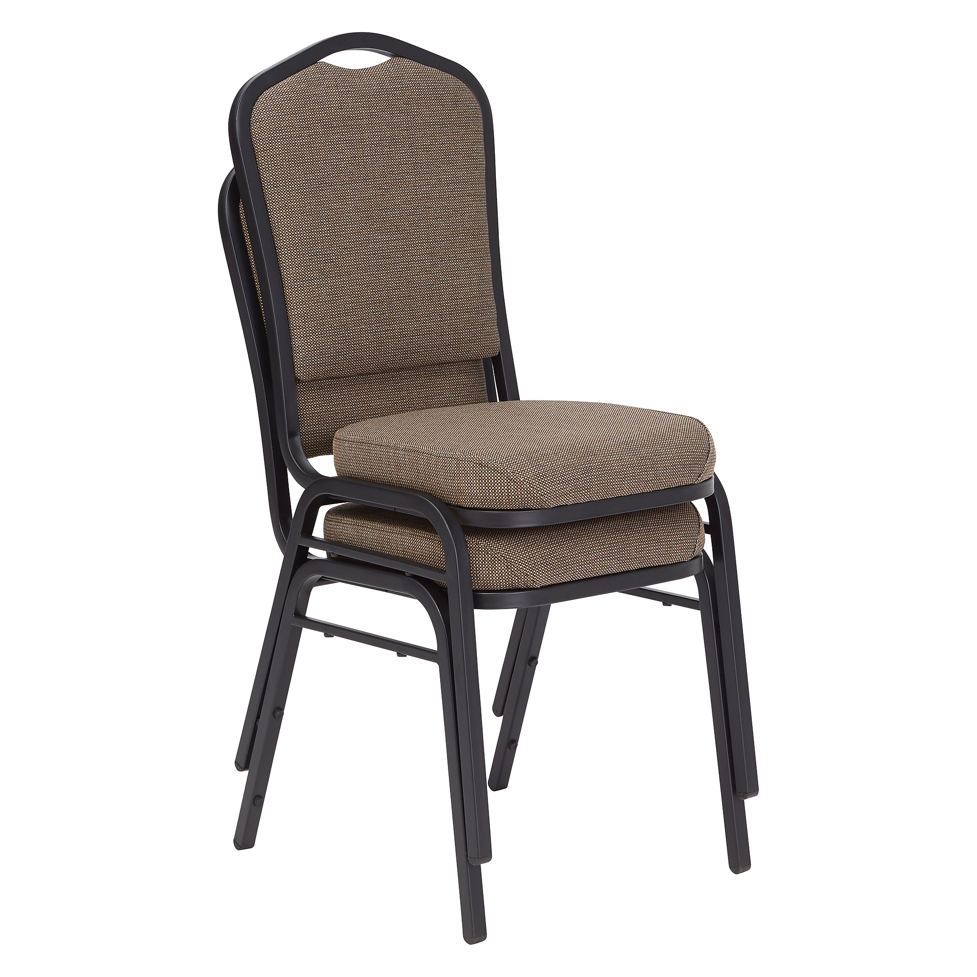 National Public Seating 9300 Series Deluxe Fabric Upholstered Stack Chair, Natural Taupe/Black Sandtex, 2/Pack (9378-BT/2) Sansujyuku sansujyuku.com
