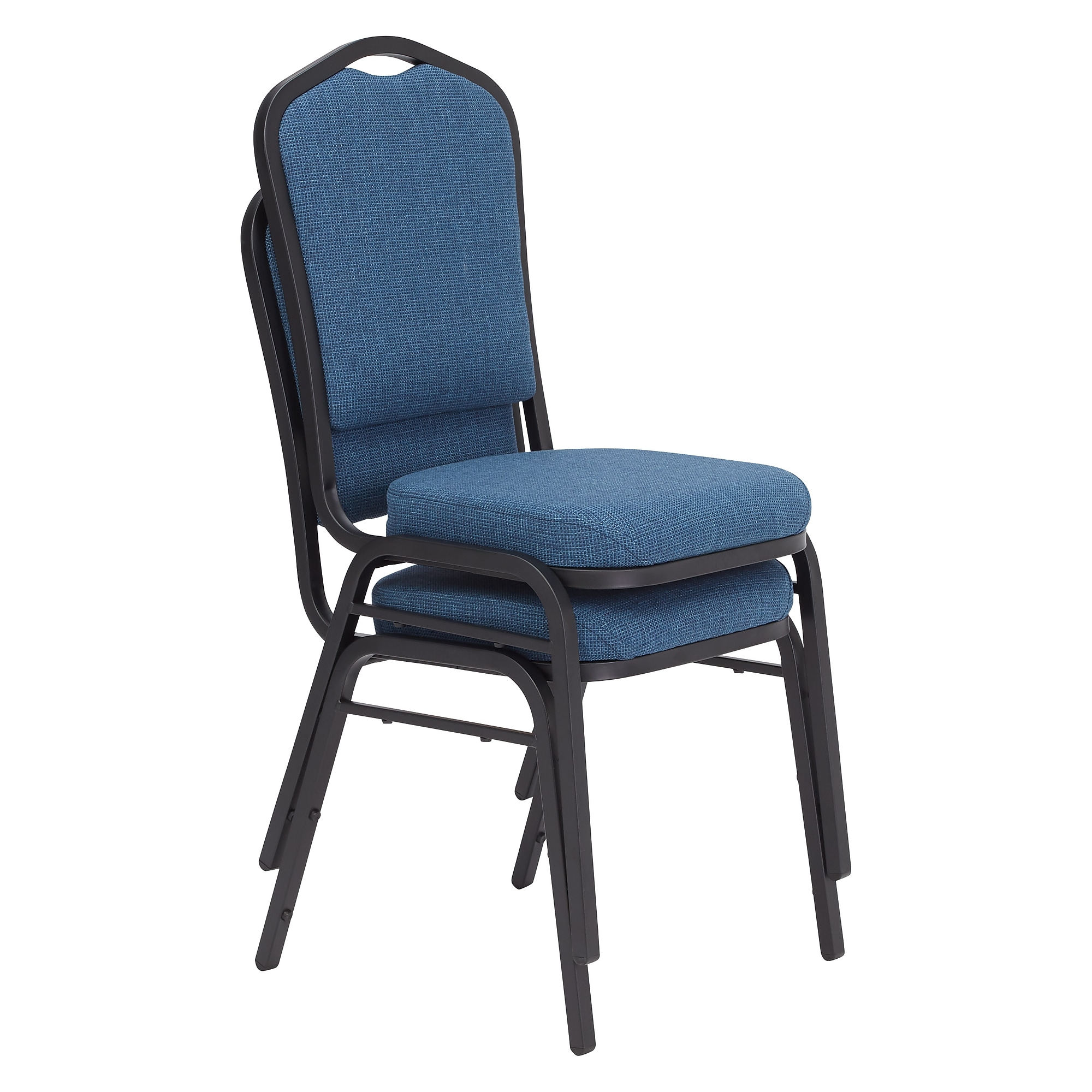 NPS 9300 Series Deluxe Fabric Upholstered Stack Chair, Natural Blue/Black Sandtex, 2/Pack (9374-BT/2) Sansujyuku sansujyuku.com
