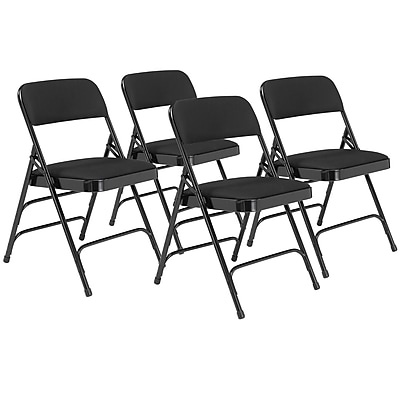NPS 2300 Series Fabric Padded Premium Folding Chair, Black, 4/Pack (2310/4) Simolary simolary.com