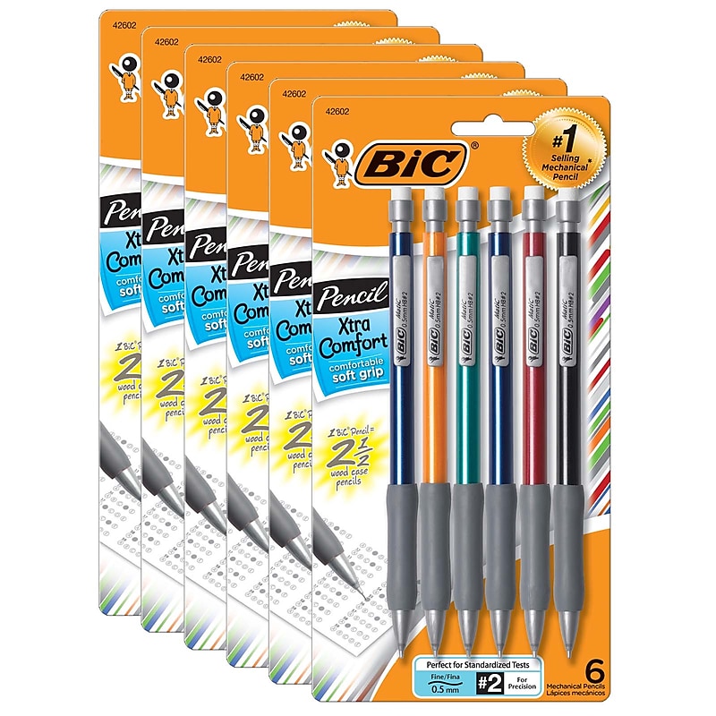 BIC Xtra-Comfort Mechanical Pencil, 0.5mm, #2 Medium Lead, 6/Pack, 6 Packs (BICMPFGP61-6) image 1
