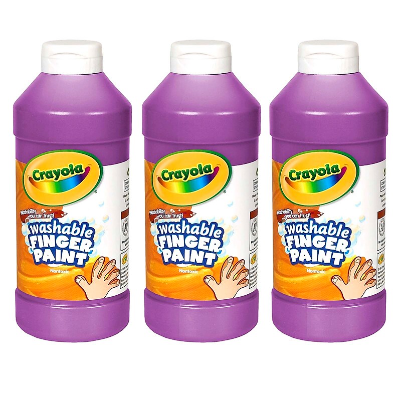 Crayola Washable Finger Paint, Violet, 16 oz. Bottle, Pack of 3 (BIN131640-3) image 1