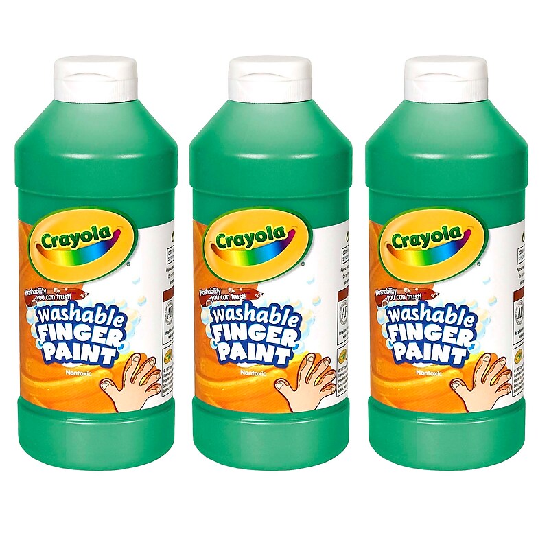 Crayola Washable Finger Paint, Green, 16 oz. Bottle, Pack of 3 (BIN131644-3) image 1