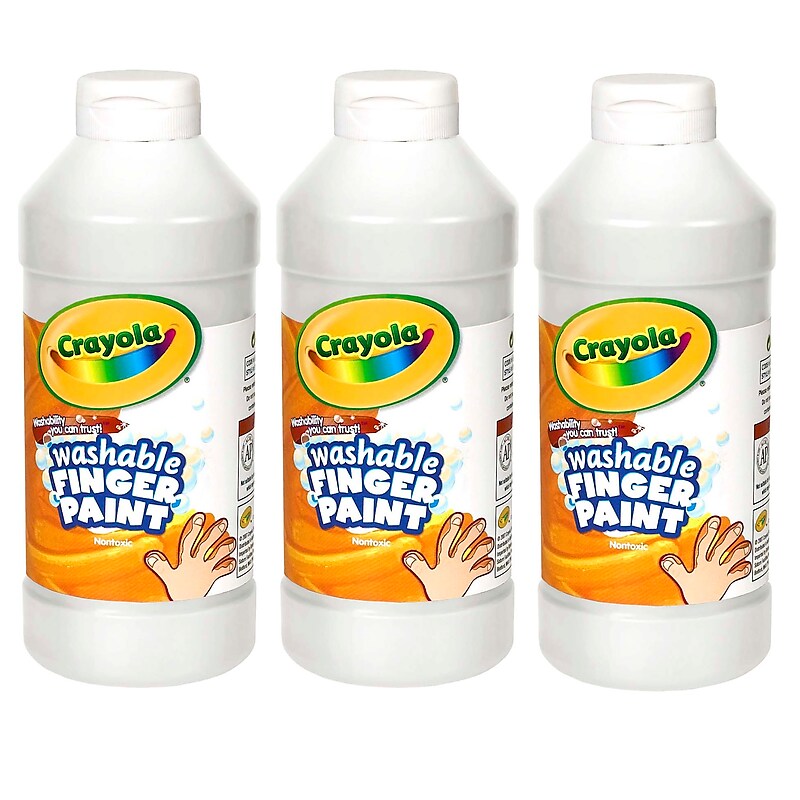 Crayola Washable Finger Paint, White, 16 oz. Bottle, Pack of 3 (BIN131653-3) image 1