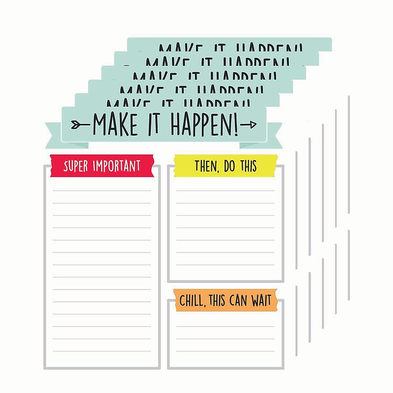 Carson-Dellosa Notepad, 5.75" x 6.25", Assorted Colors, 50 Sheets/Pad, 6 Pads/Bundle (CD-151298-6) image 1
