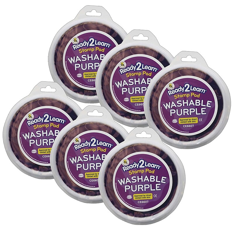 Ready 2 Learn Jumbo Washable Stamp Pad, Purple, 6/Pack (CE-6607-6) image 1