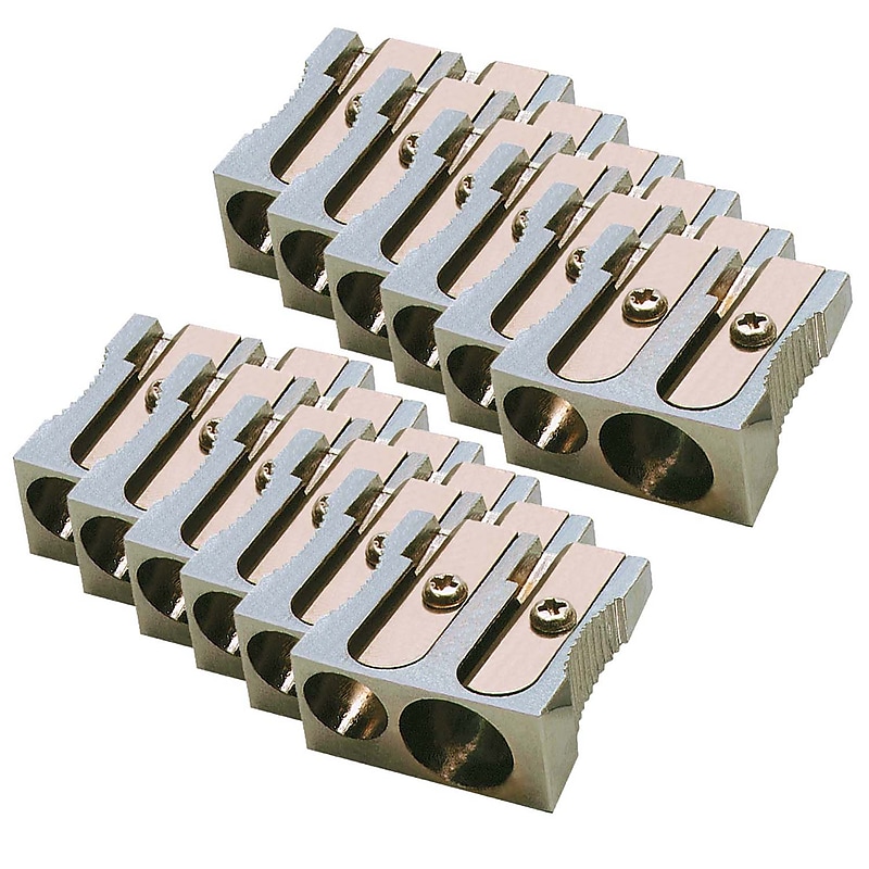CLI Two-Hole Metal Pencil Sharpener, Pack of 12 (CHL77755-12) image 1