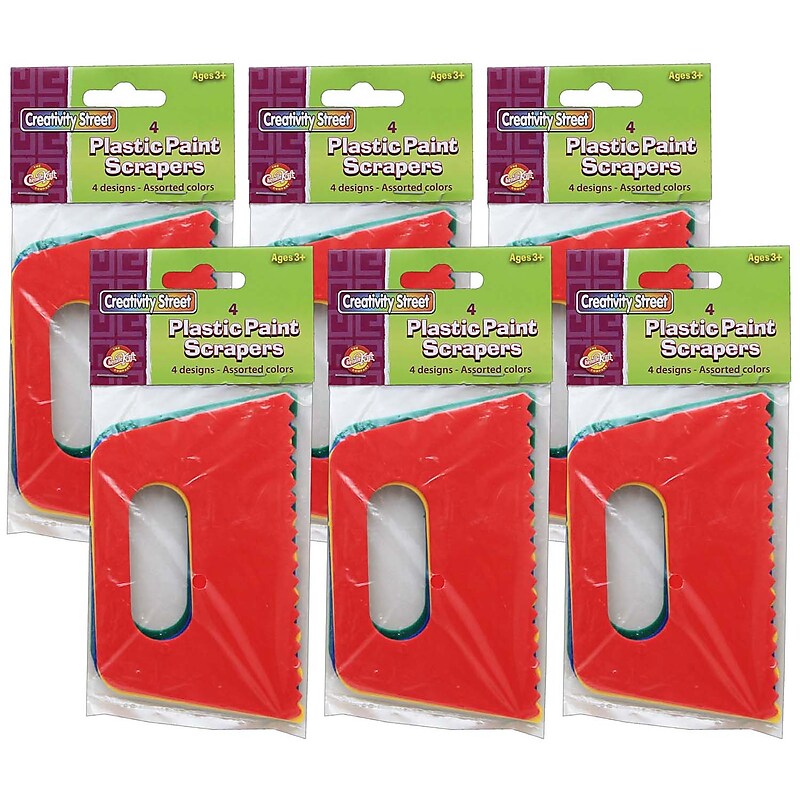 Creativity Street Paint Scrapers, Assorted, 5" Wide, 4 Per Pack, 6 Packs (CK-5185-6) image 1