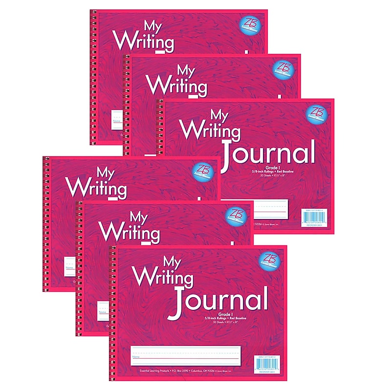 Zaner-Bloser My Writing Journal Composition Notebooks, 8" x 10.5", Primary Ruled, 50 Sheets, Pink, 6/Bundle (ELP0601-6) image 1
