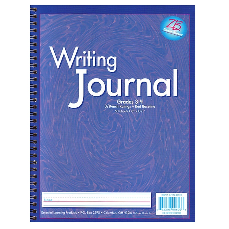 Zaner-Bloser Writing Journal Composition Notebooks, 8" x 10.5", Wide Ruled, 50 Sheets, Purple, 6/Bundle (ELP0603-6) image 1