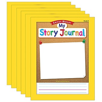 Zaner-Bloser Composition Notebooks, 8.375" x 10.875", Wide Ruled, 16 Sheets, Multicolor, 6/Bundle (ELP311843-6)