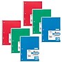 Mead 3-Subject Notebooks, Wide Ruled, 120 Sheets, Assorted Colors, 6/Bundle (MEA05746-6)~#|#~sp160102007_sc7
