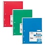 Mead 3-Subject Notebooks, Wide Ruled, 120 Sheets, Assorted Colors, 6/Bundle (MEA05746-6)~#|#~sp160102008_sc7