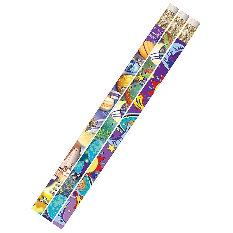 Musgrave Pencil Company Galaxy Galore Motivational/Fun Pencils, 12 Per Pack, 12 Packs (MUS1495D-12) image 1