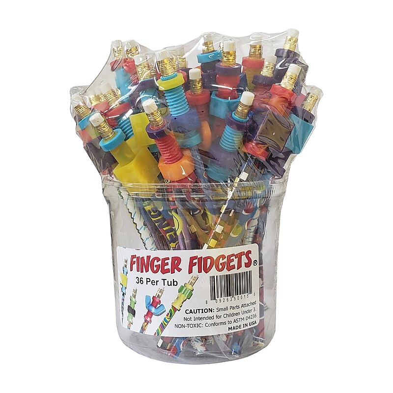 Musgrave Pencil Company Finger Fidget, Assorted Colors, Tub of 36 (MUSFIDGETS) image 1
