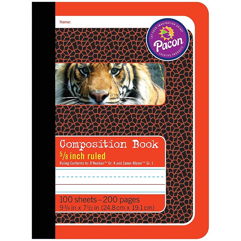 Pacon Composition Notebooks, 9.75" x 7.5", Primary Ruled, 100 Sheets, Multicolor, 6/Bundle (PAC2427-6) image 1