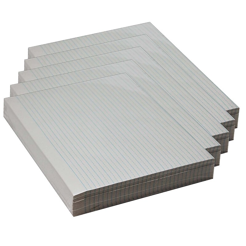 Pacon Newsprint Handwriting Paper, Alternate Dotted, Grade 3, Ruled Long, 500 Sheets/Pack, 5/Packs (PAC2623-5) image 1