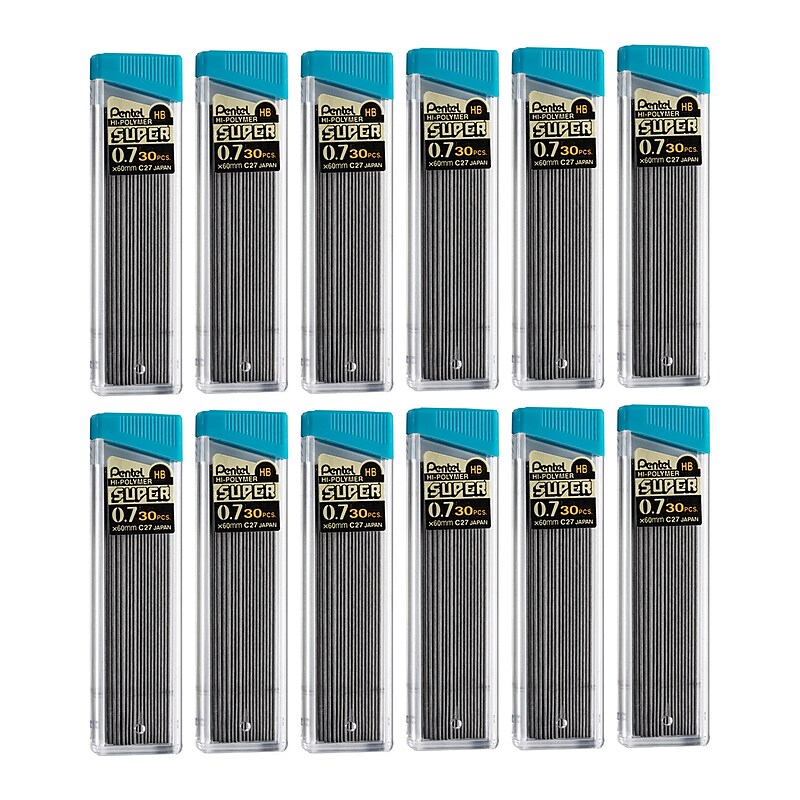 Pentel Lead Refill, 0.7mm, 30/Leads, Dozen (PENC27HB-12) image 1