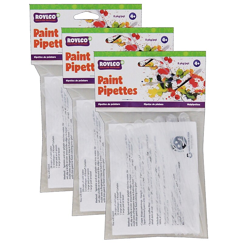 Roylco Paint Pipettes, 8 Per Pack, 3 Packs (R-5449-3) image 1