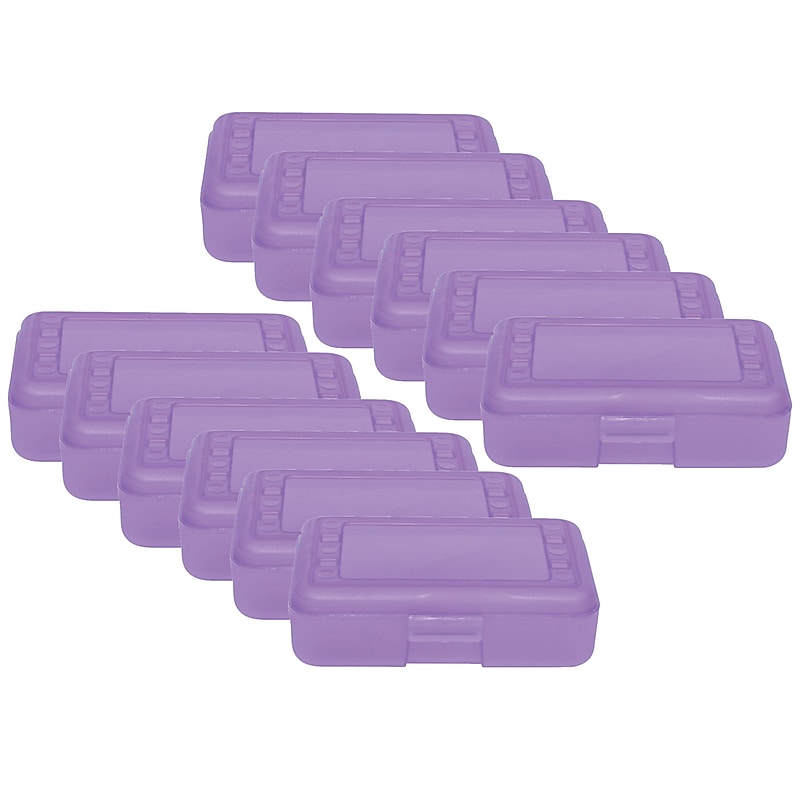 Romanoff Plastic Latch Pencil Case, Grape, Pack of 12 (ROM60226-12) image 1