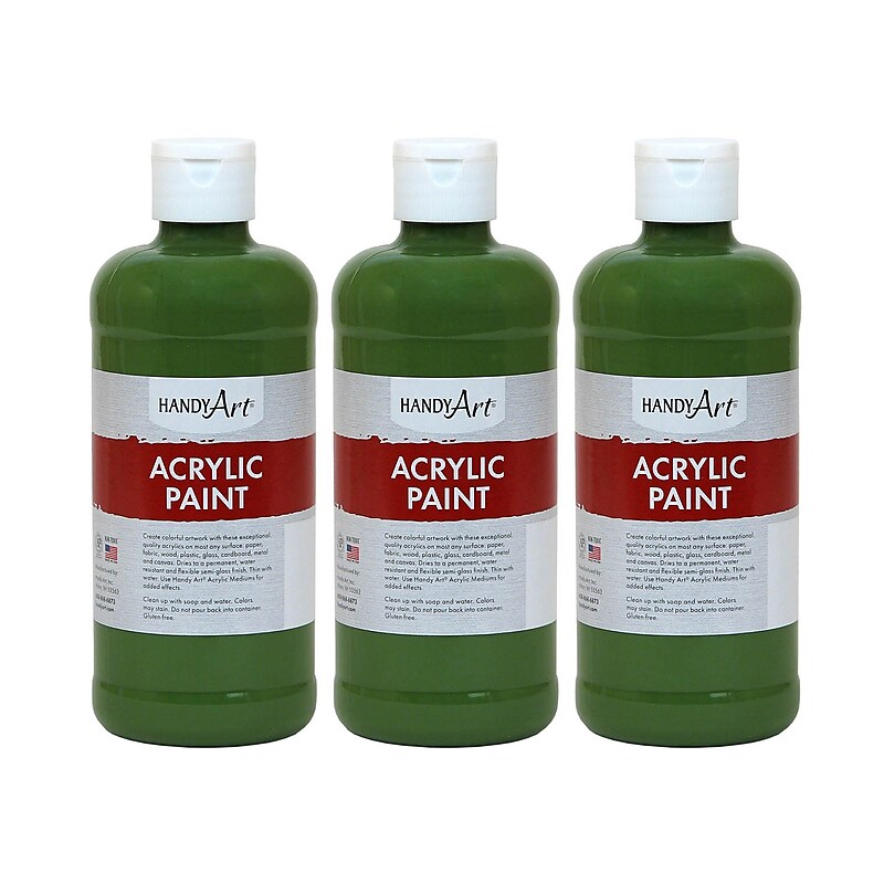 Handy Art Acrylic Paint, 16 oz, Green Oxide, Pack of 3 (RPC101045-3) image 1