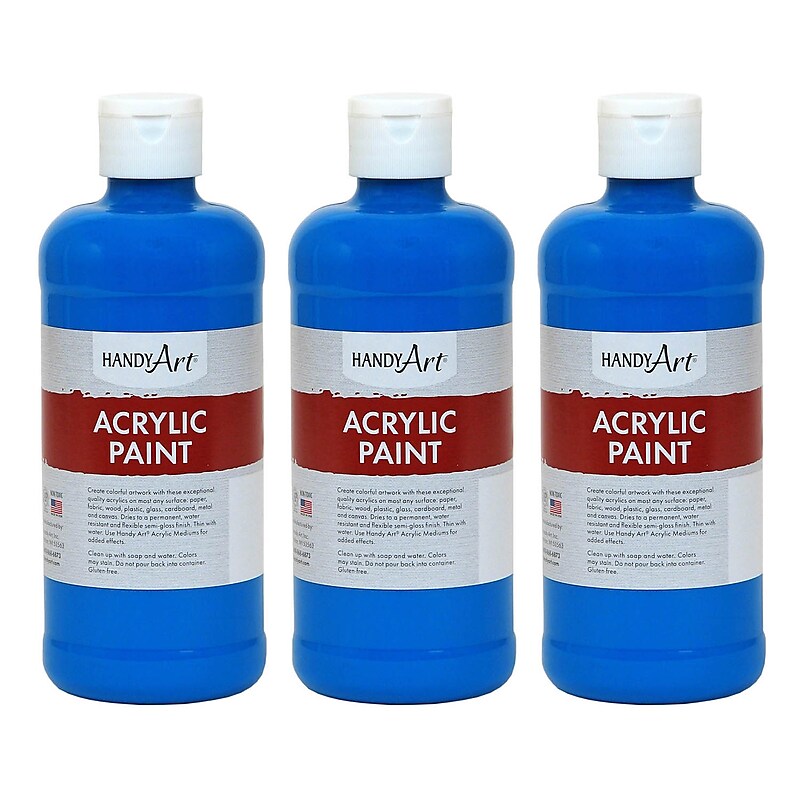 Handy Art Acrylic Paint, 16 oz, Cobalt Blue, Pack of 3 (RPC101055-3) image 1