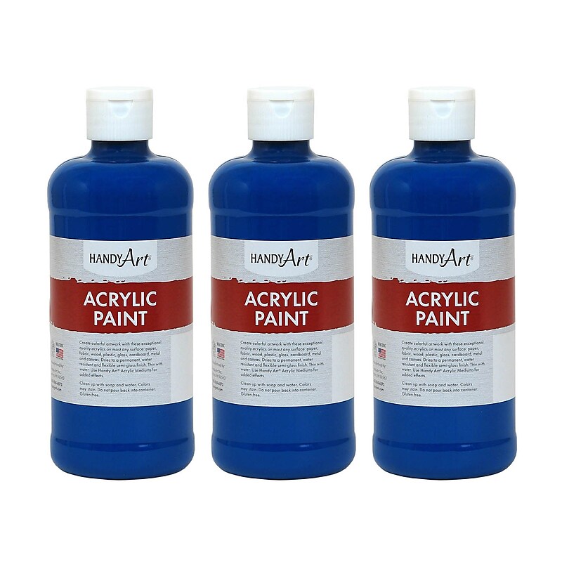 Handy Art Acrylic Paint, 16 oz, Ultra Blue, Pack of 3 (RPC101065-3) image 1