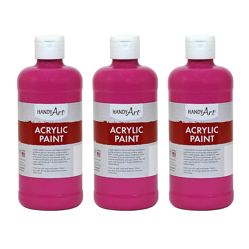 Handy Art Acrylic Paint, 16 oz, Magenta, Pack of 3 (RPC101070-3) image 1