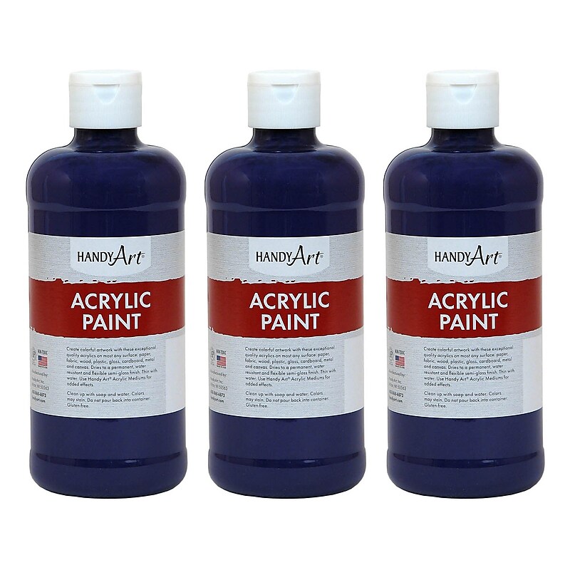 Handy Art Acrylic Paint, 16 oz, Violet, Pack of 3 (RPC101075-3) image 1