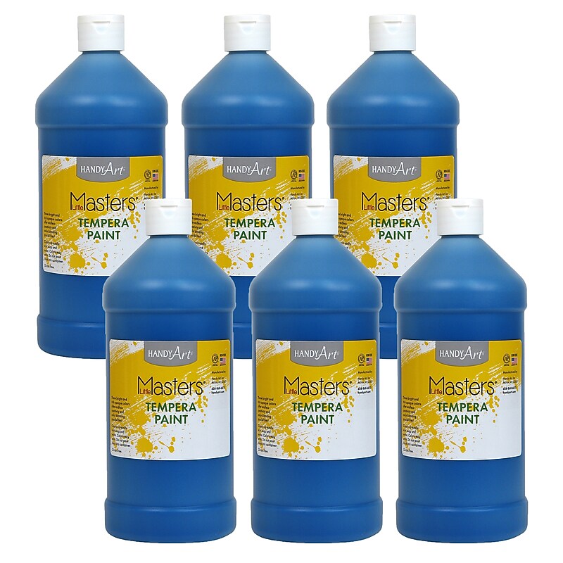 Handy Art Little Masters Tempera Paint, Blue, 32 oz., Pack of 6 (RPC203730-6) image 1