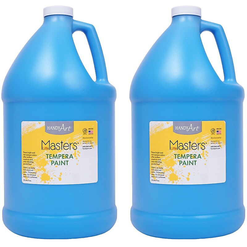 Handy Art Little Masters Tempera Paint, Light Blue, Gallon, Pack of 2 (RPC204732-2) image 1