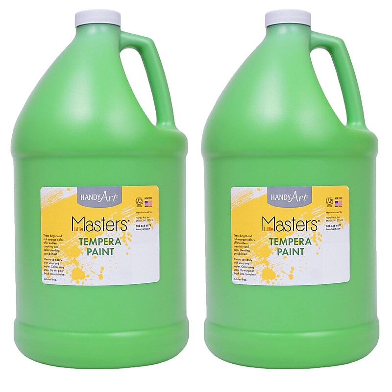 Handy Art Little Masters Tempera Paint, Light Green, Gallon, Pack of 2 (RPC204742-2) image 1