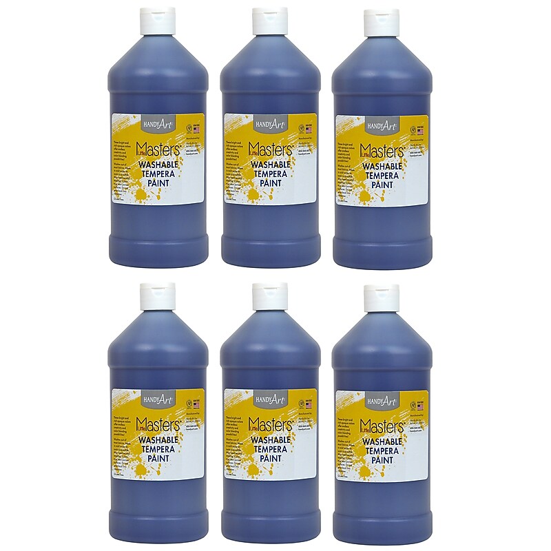 Handy Art Little Masters Washable Tempera Paint, Violet, 32 oz., Pack of 6 (RPC213740-6) image 1