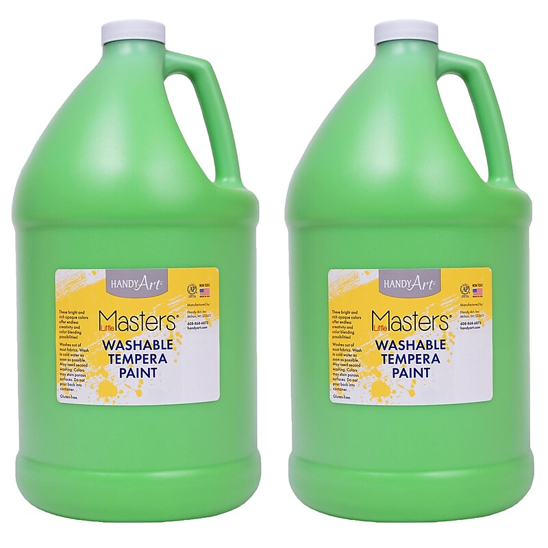 Handy Art Little Masters Washable Tempera Paint, Light Green, Gallon, Pack of 2 (RPC214742-2) image 1