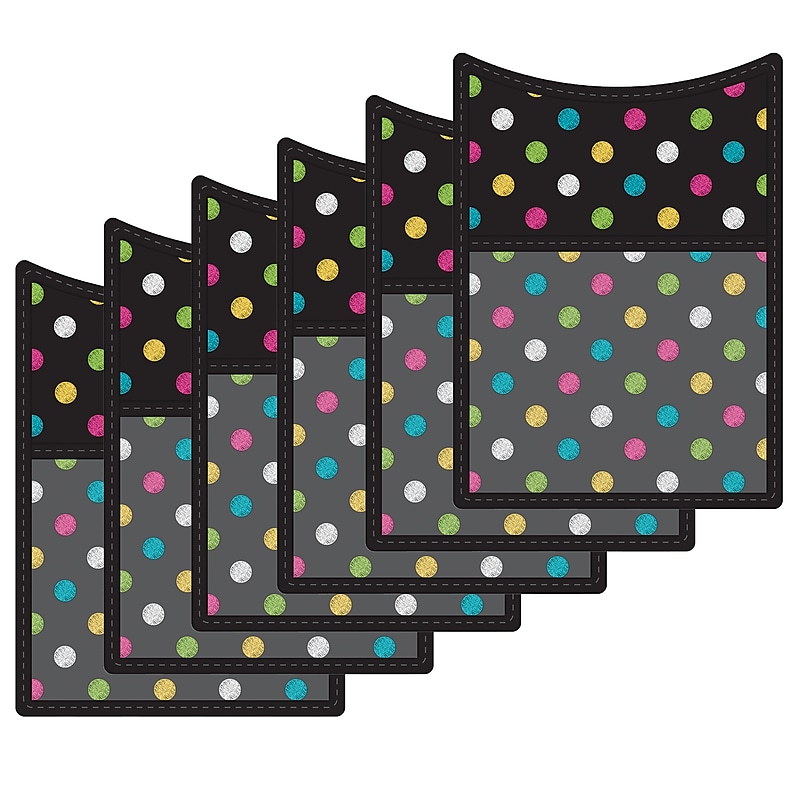 Teacher Created Resources Magnetic Storage Pocket, 5" x 7", Chalkboard Brights, Pack of 6 (TCR20770-6) image 1