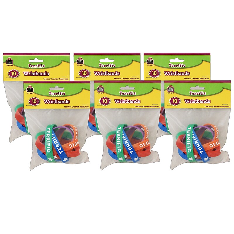Teacher Created Resources Terrific Wristbands, 10 Per Pack, 6 Packs (TCR6549-6) image 1