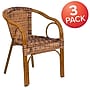 Flash Furniture Cadiz Series Bamboo Patio Chair, Burning Brown Rattan/Dark Red Bamboo-Aluminum Frame, 3 Pack (3SDAAD632009D1)~#|#~sp160198805_sc7