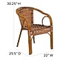 Flash Furniture Cadiz Series Bamboo Patio Chair, Burning Brown Rattan/Dark Red Bamboo-Aluminum Frame, 3 Pack (3SDAAD632009D1)~#|#~sp160198809_sc7
