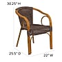 Flash Furniture Cadiz Series Bamboo Patio Chair, Dark Brown Rattan/Red Bamboo-Aluminum Frame, 3 Pack (3SDAAD632009D2)~#|#~sp160198823_sc7