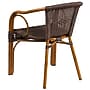 Flash Furniture Cadiz Series Bamboo Patio Chair, Dark Brown Rattan/Red Bamboo-Aluminum Frame, 3 Pack (3SDAAD632009D2)~#|#~sp160198824_sc7