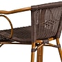 Flash Furniture Cadiz Series Bamboo Patio Chair, Dark Brown Rattan/Red Bamboo-Aluminum Frame, 3 Pack (3SDAAD632009D2)~#|#~sp160198825_sc7