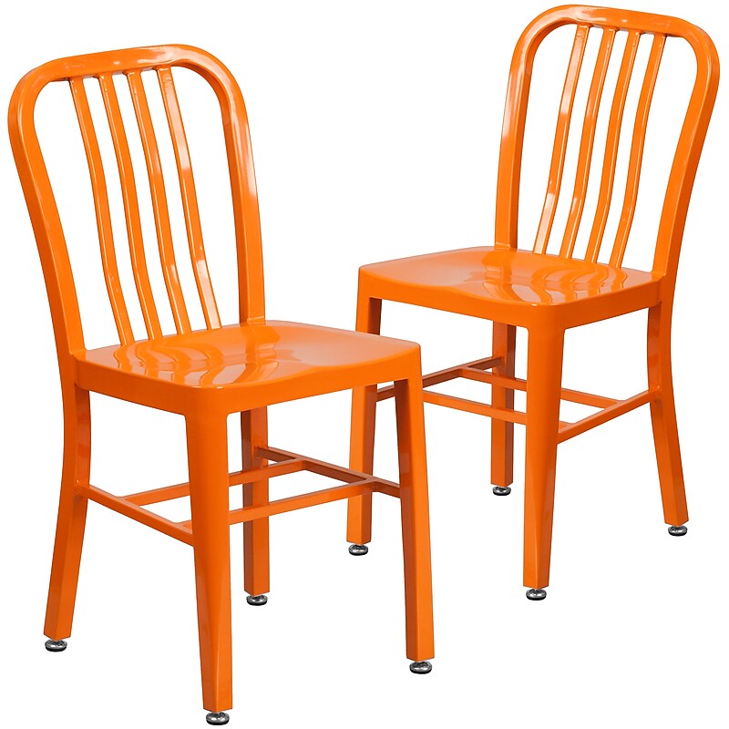 Flash Furniture Colorful Restaurant Chair, Orange, 2 Pack (2CH6120018OR) image 1