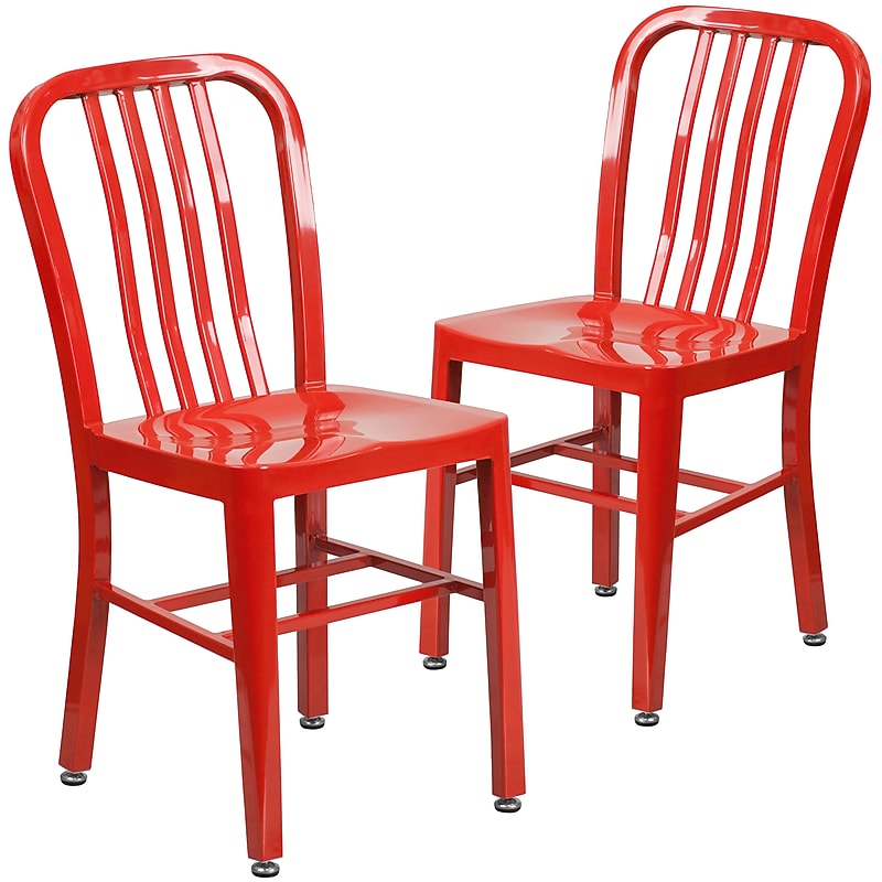 Flash Furniture Colorful Restaurant Chair, Red, 2 Pack (2CH6120018RED) image 1