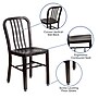 Flash Furniture Colorful Restaurant Chair, Black-Antique Gold, 2 Pack (2CH6120018BQ)~#|#~sp160198907_sc7