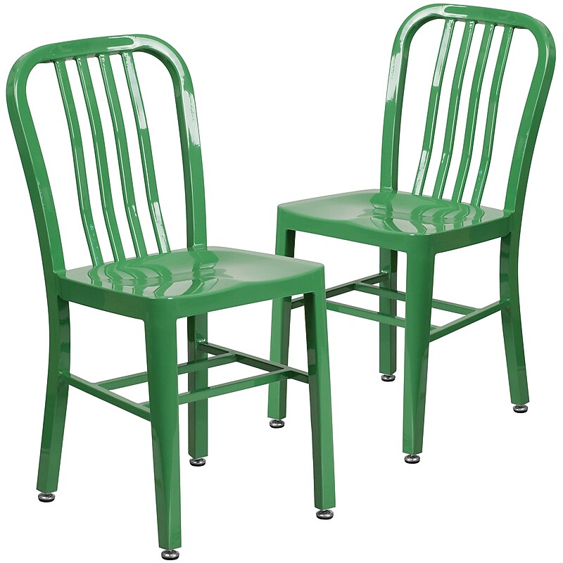Flash Furniture Colorful Restaurant Chair, Green, 2 Pack (2CH6120018GN) image 1