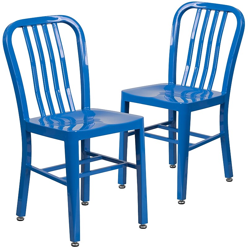 Flash Furniture Colorful Restaurant Chair, Blue, 2 Pack (2CH6120018BL) image 1