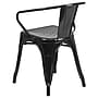 Flash Furniture Colorful Restaurant Chair with Arms, Black, 4 Pack (4CH31270BK)~#|#~sp160199112_sc7