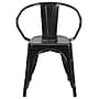Flash Furniture Colorful Restaurant Chair with Arms, Black, 4 Pack (4CH31270BK)~#|#~sp160199115_sc7